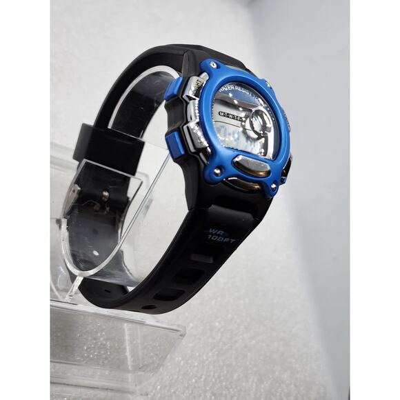Rainbow LCD LED Backlight Sports Gym Exercise Blue Black Silver Field Watch - Picture 7 of 7